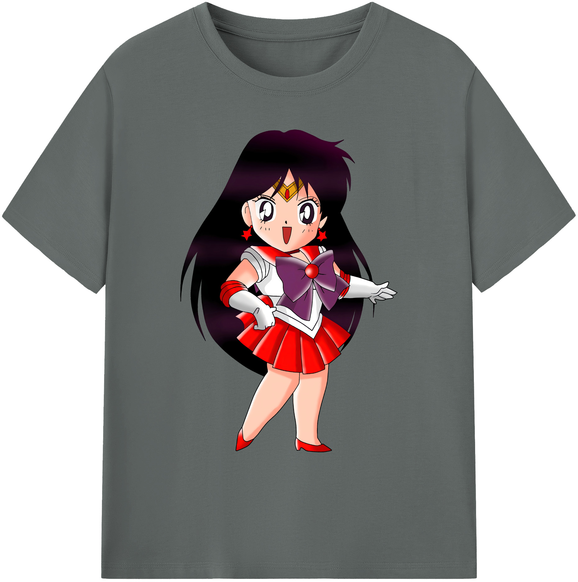 （画像用） 美少女戦士セーラームーン 火野レイ ひの レイ Sailor Moon Hino Rei （セーラーマーズ,Sailor Mars） 綿100％ メンズ半袖Tシャツ｜肌触りやわらか＆通気性